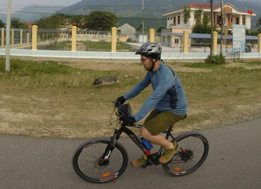 Glenn biking through Vietnam