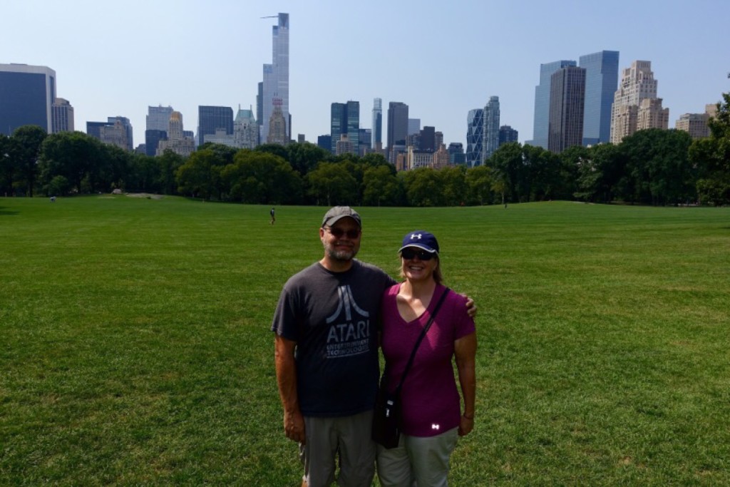 Meadows Green in Central Park with a great view of the Manhattan Skyline.