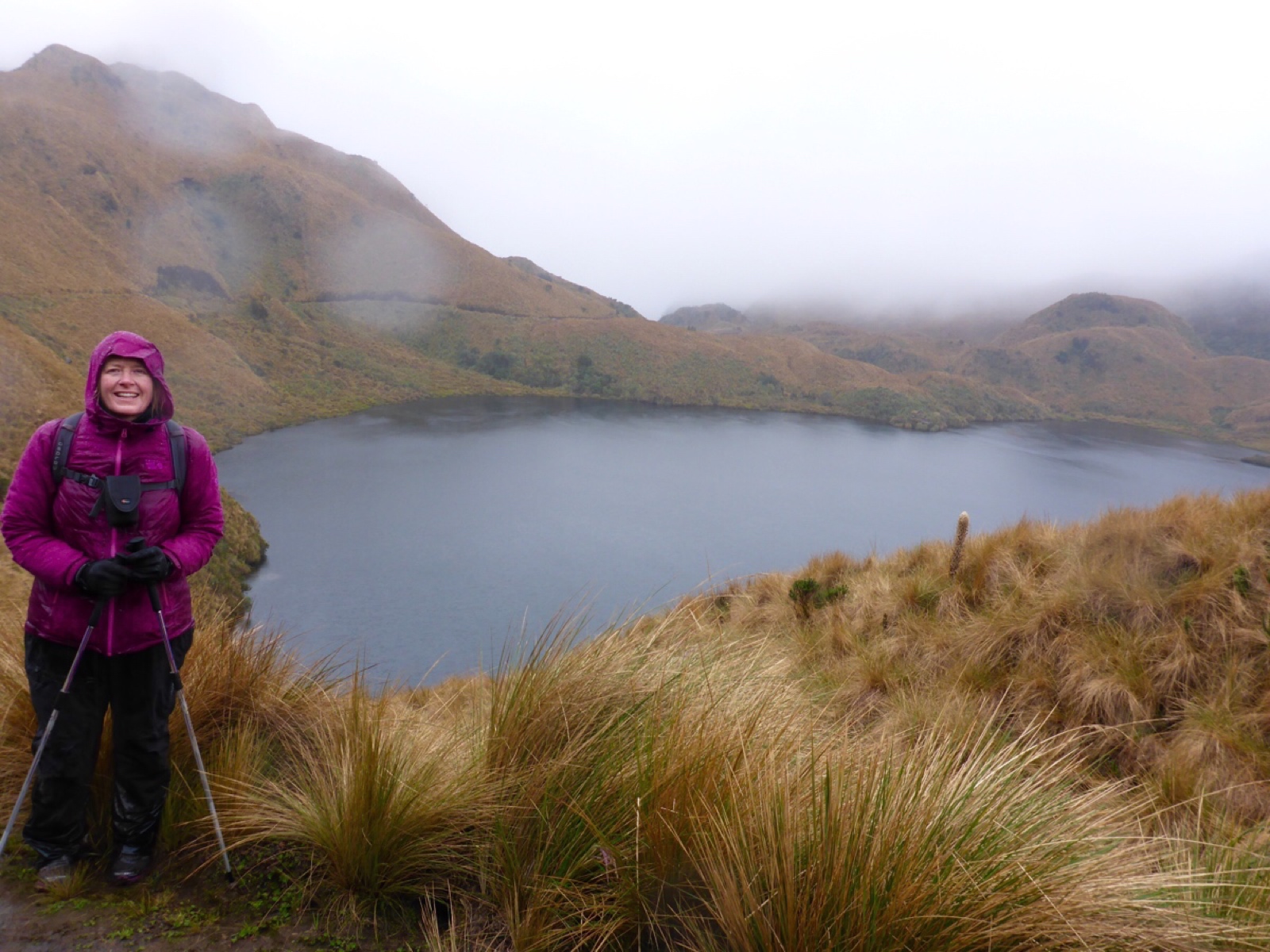 A brief break in the rain provides another great view of one of the many high mountain lakes.