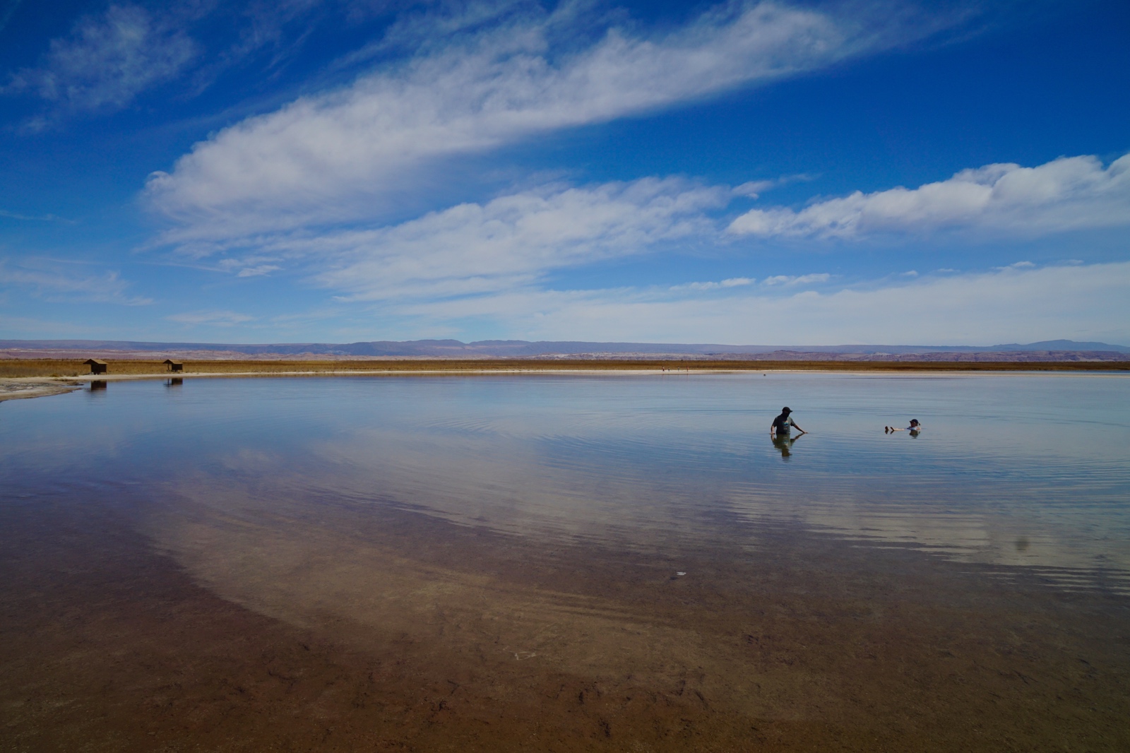 Glenn and I taking a float in the salty waters of the Cejas Lagoon