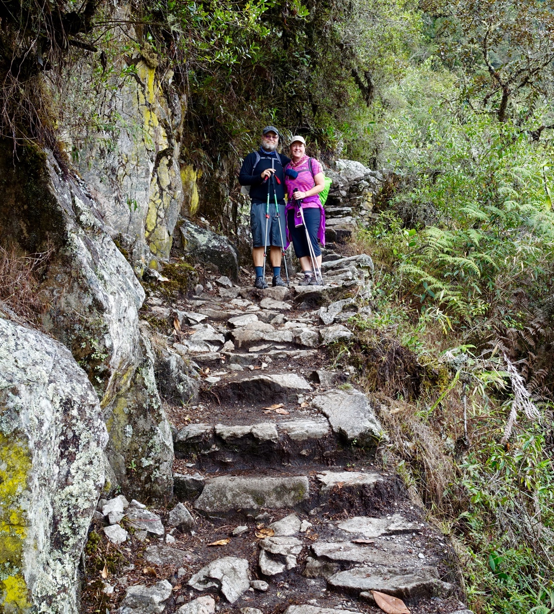 Glenn and I nearing the end of the Inca Trail, Machu Picchu
