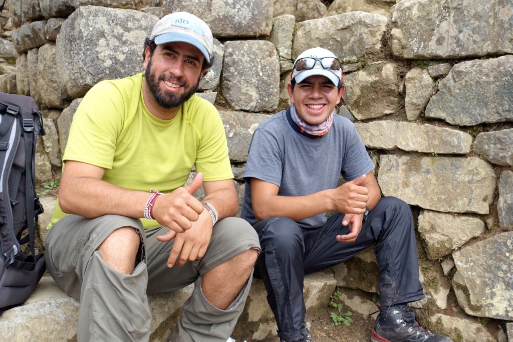 Two of our Inca Trail guides, Alvaro (left) and Darwin (right).