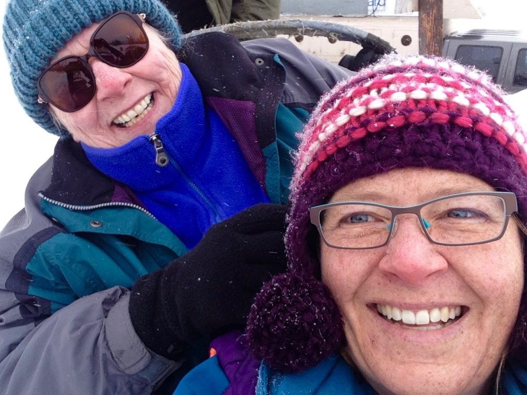 Adventuring with my mom - a day of dogsledding on Mt. Bachelor (Oregon).