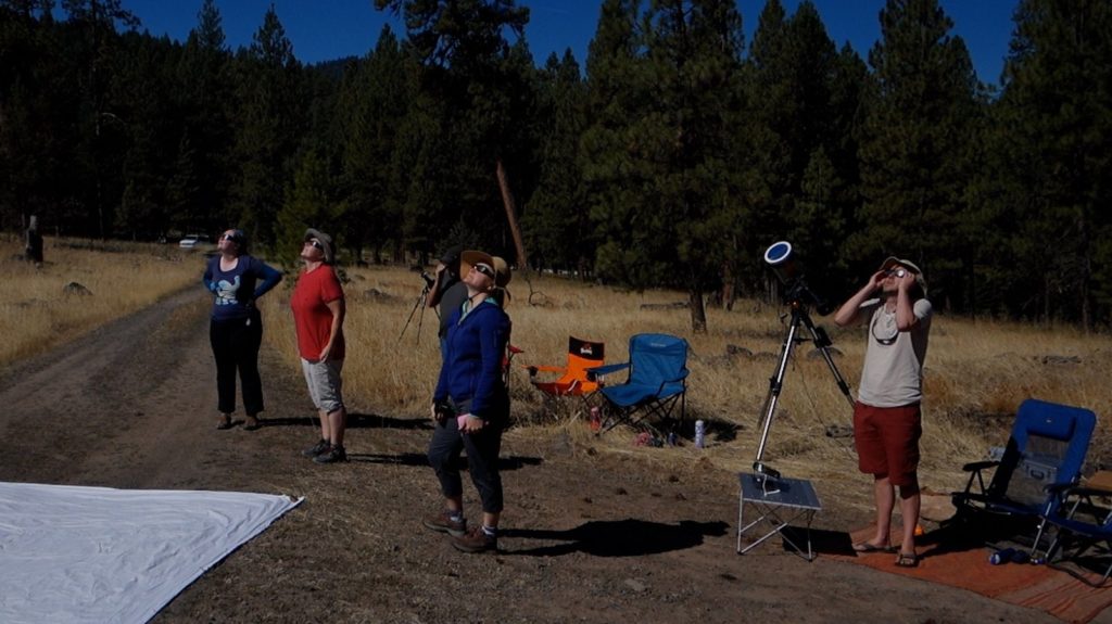 On our feet with excitement watching the last few seconds just before totality.