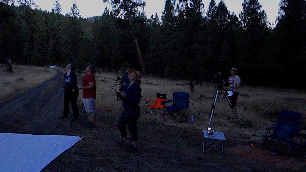 This is a photo of my first glimpse of totality from Central Oregon