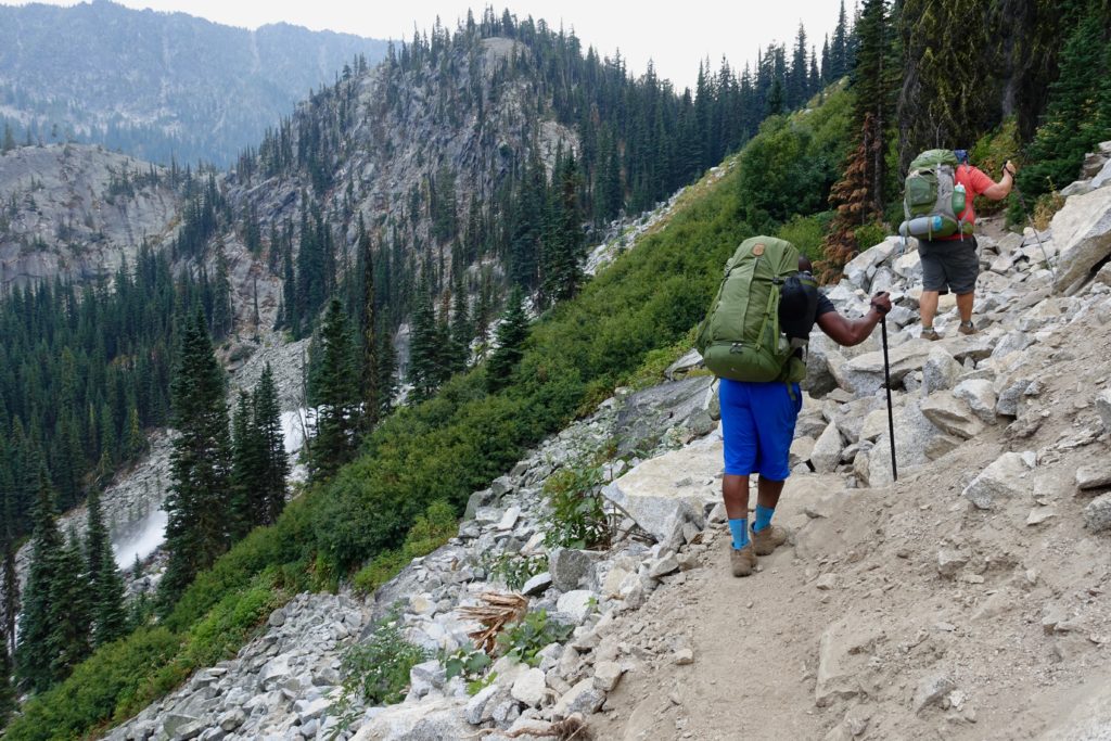Glenn and Fritz working their way up the trail.