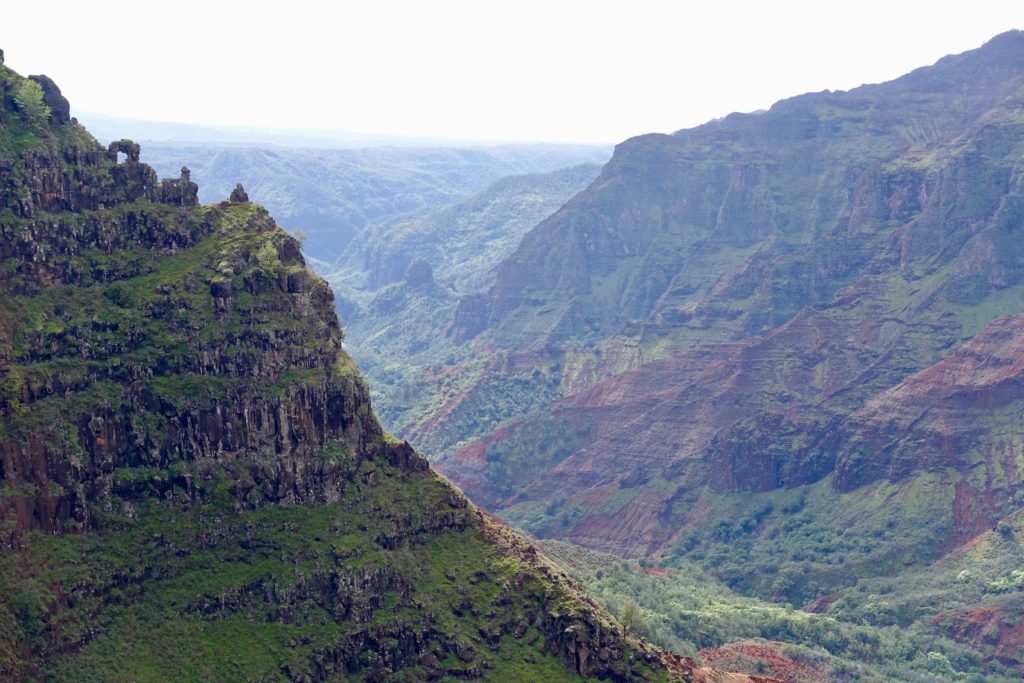 Vista from the ledge above Waipo'o Falls.