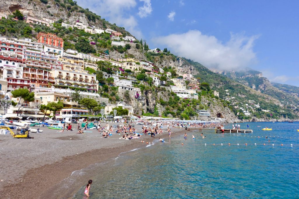 Our view of Positano, a quaint cliffside village on the Amalfi Coast.