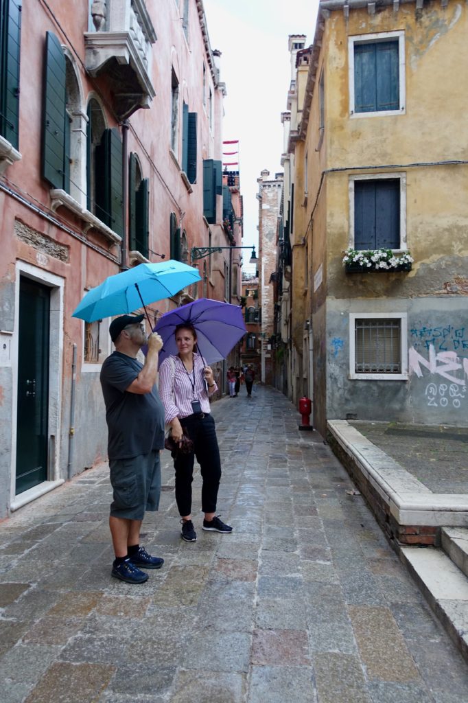 Glenn learning the haunting stories of Venice from our tour guide