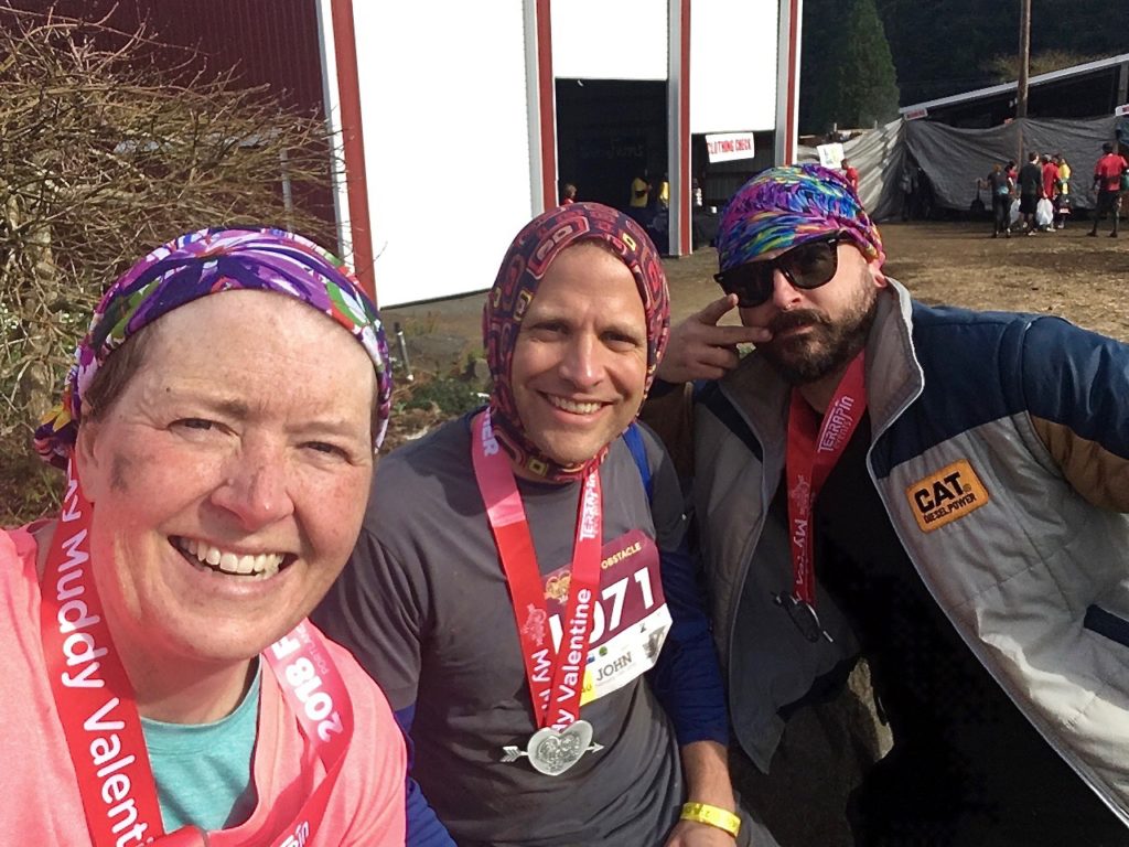 Me, John and Wing at the My Muddy Valentine race.