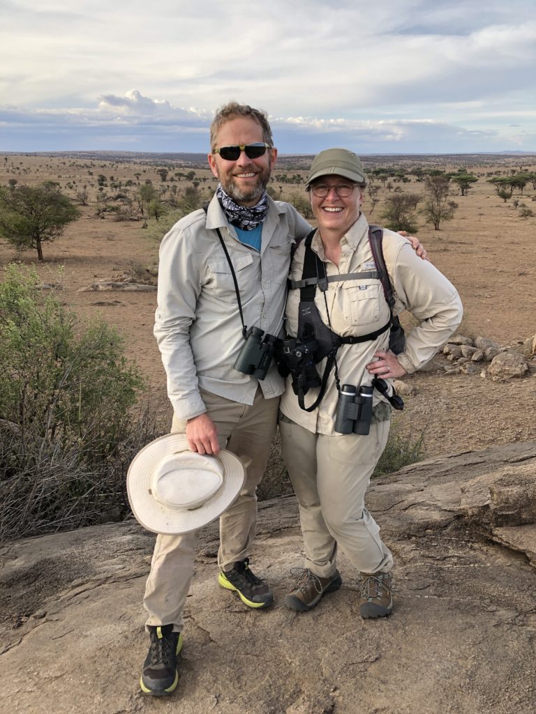 John and I decked out in our safari gear to help us blend into the surroundings. 
