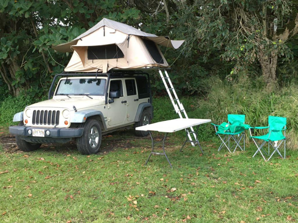 Our Jeep with a rooftop tent