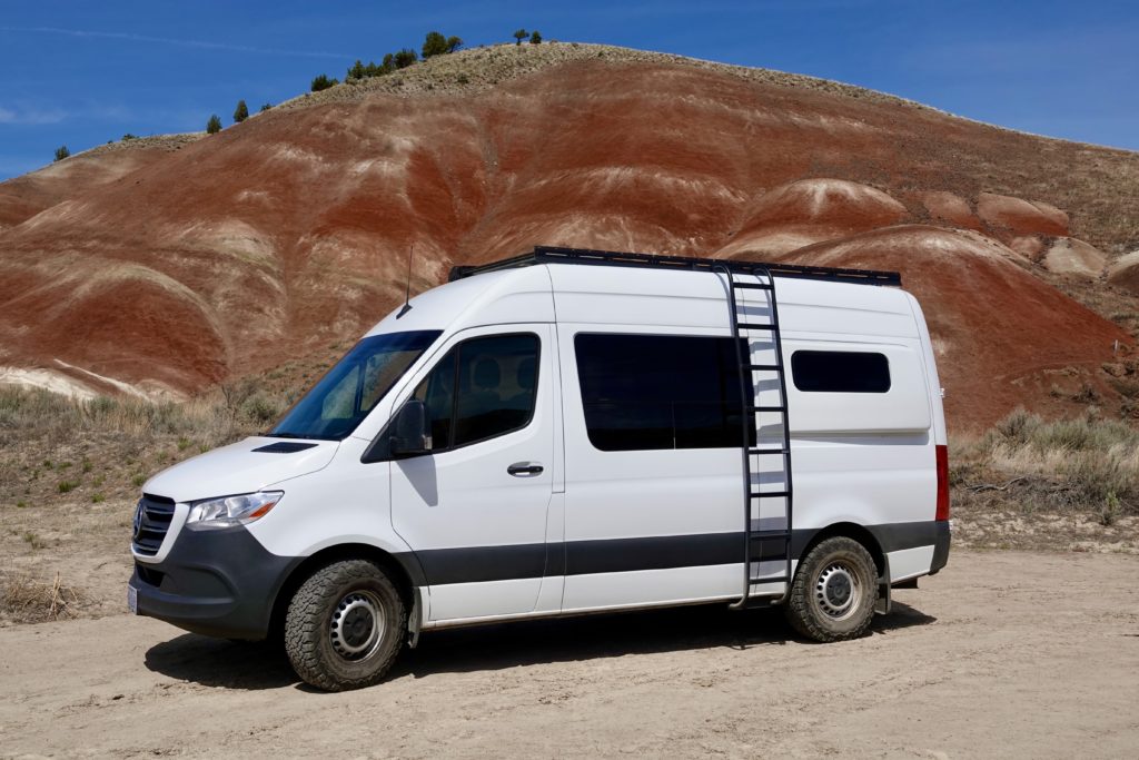 Our camper van in Painted Hills, Oregon