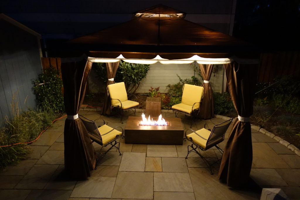 Our "COVID Tent" aka gazebo in our backyard