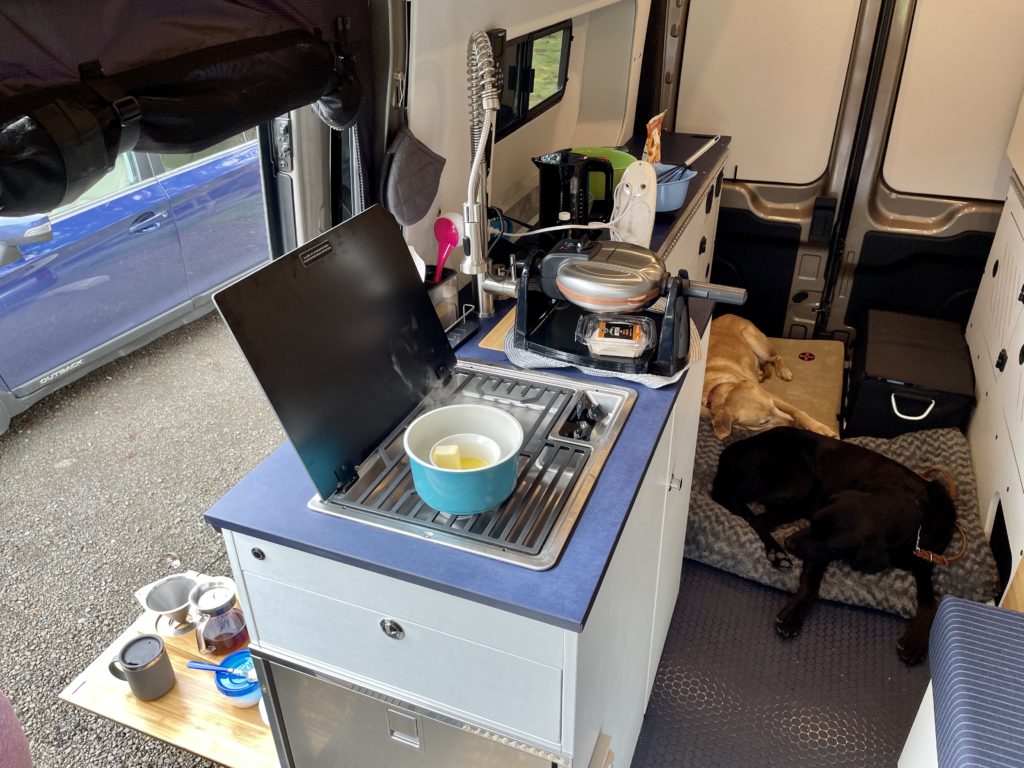 The "kitchen" of our campervan
