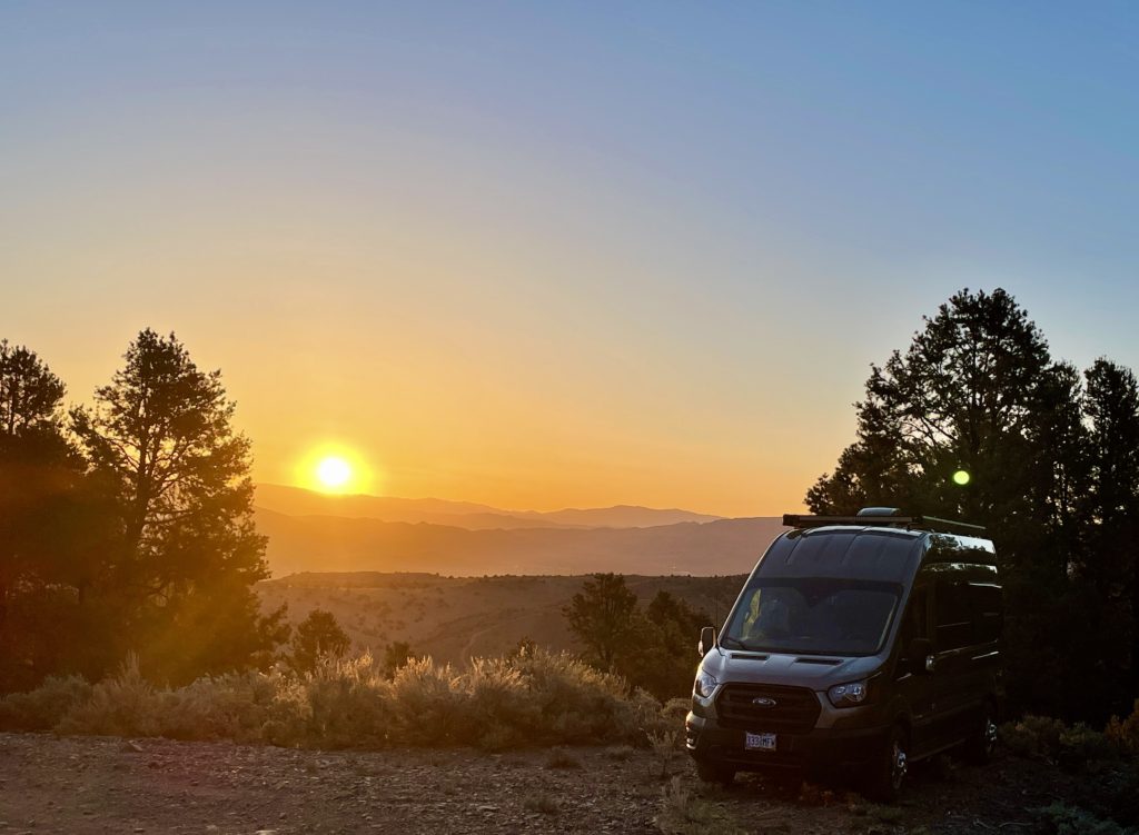 Sunset above Topaz Lake, Nevada.