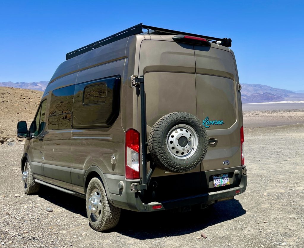 Rear view of the campervan 