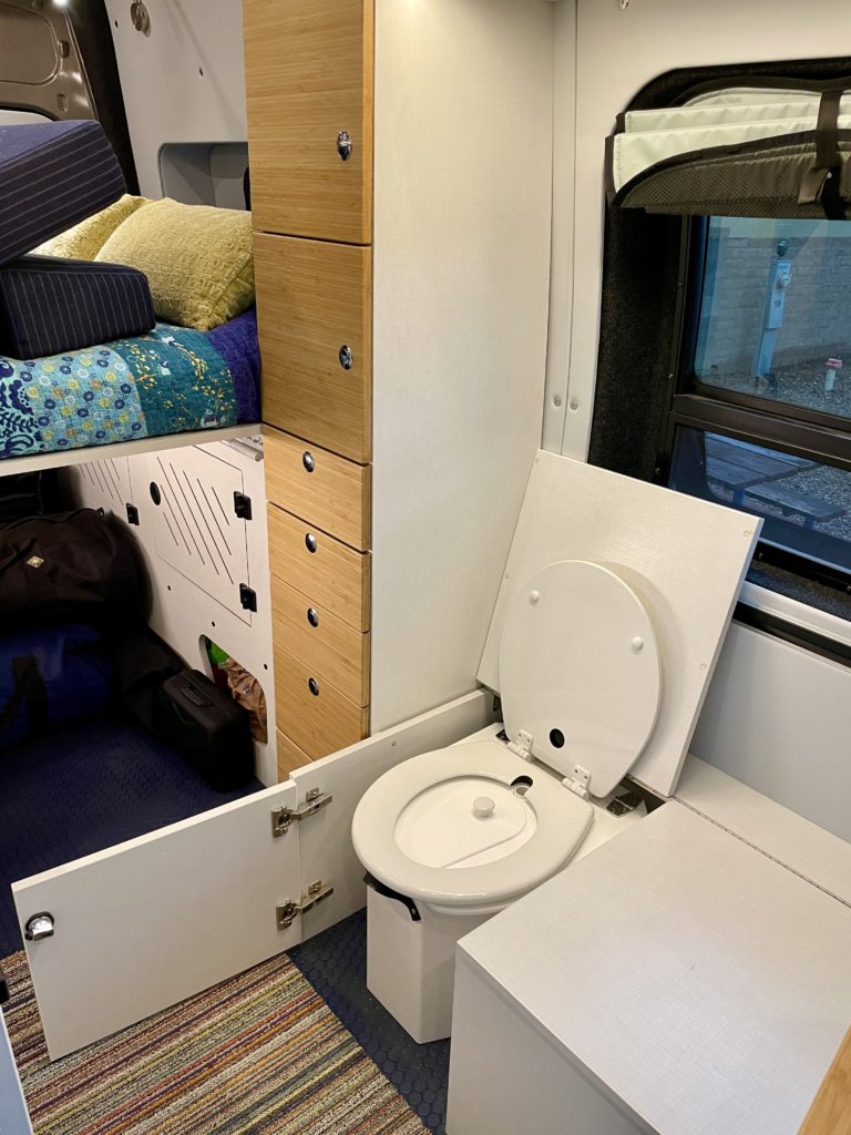 The toilet seat in our campervan