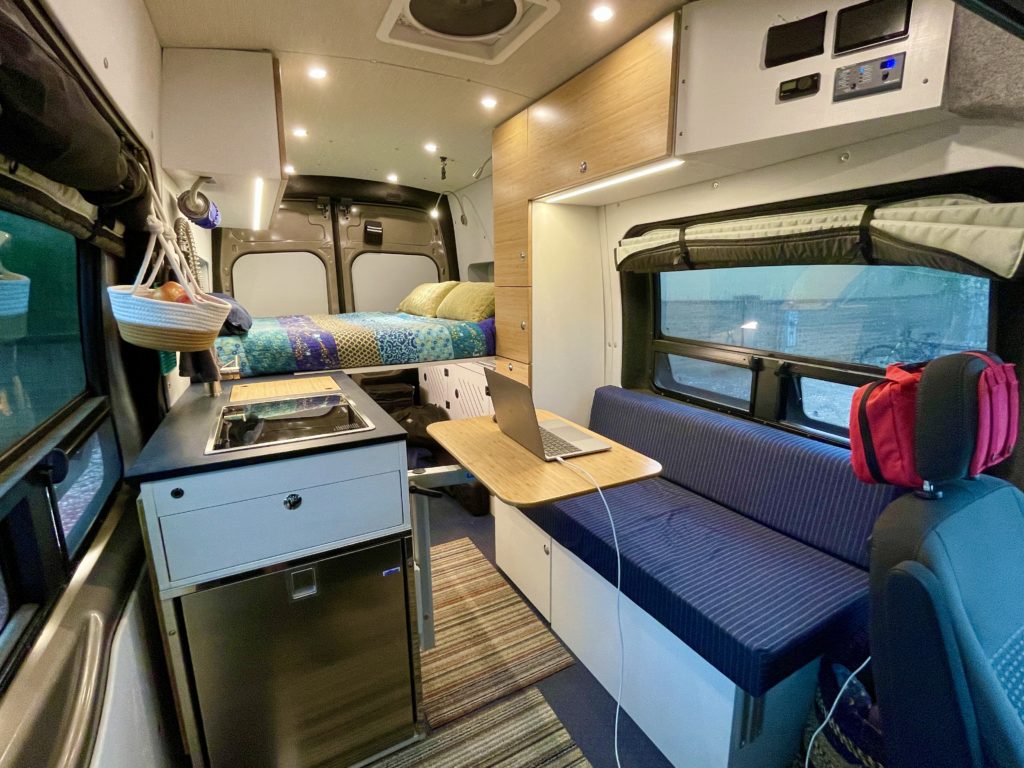 Inside view of our campervan