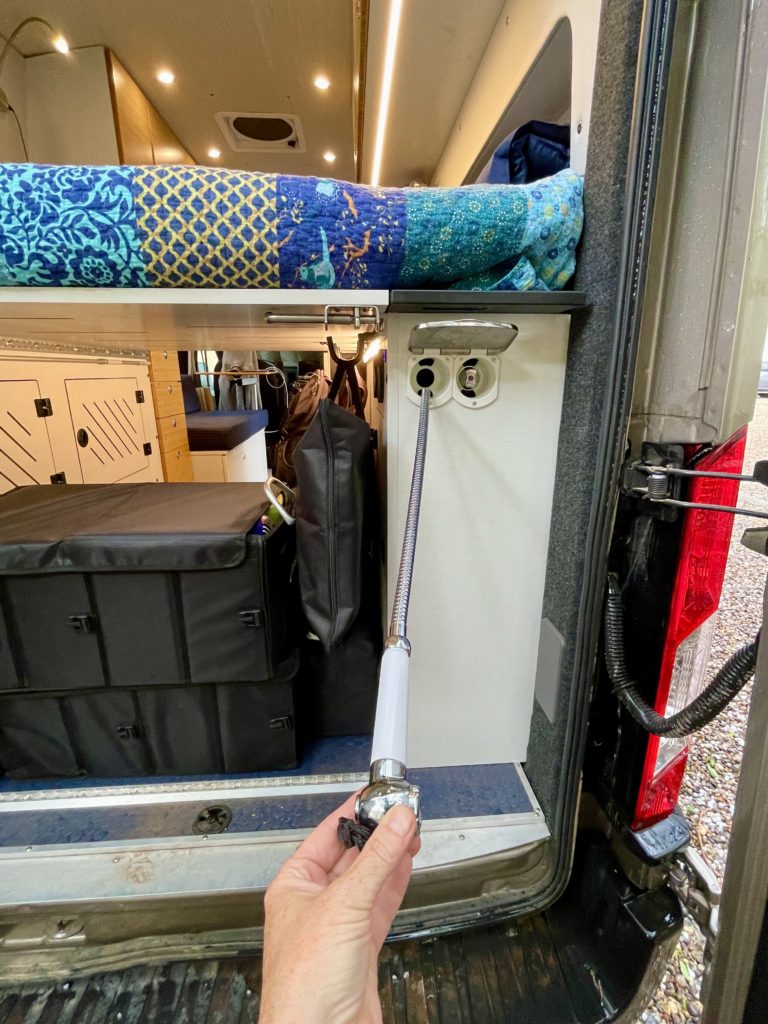 Hose for the outdoor shower