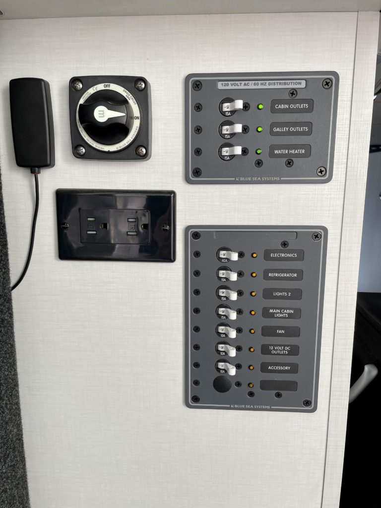 All of the electrical equipment from the campervan