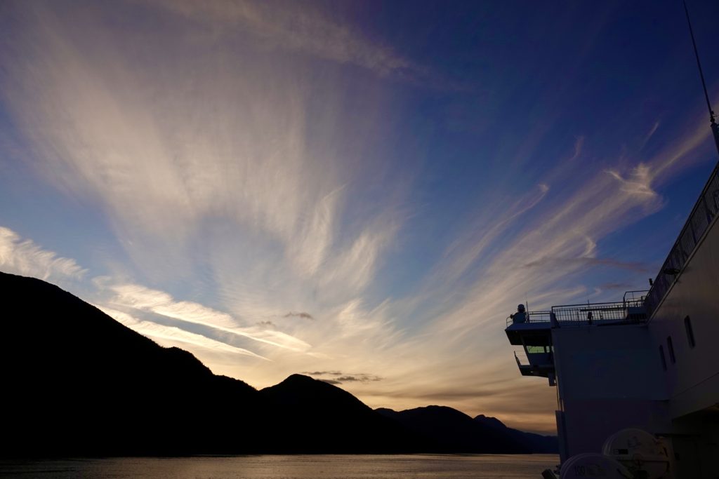 Sunset - a couple of hours before our journey was finished.